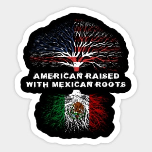 American Raised With Mexican Roots Usa Flag Sticker